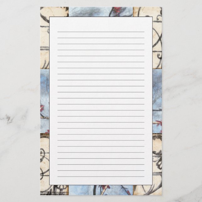 Papelaria Pintura de rolagem Abstrato com painel (Frente)