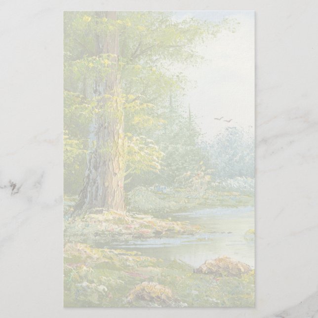 Papelaria Pintura de uma floresta com rio (Frente)