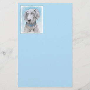 Papelaria Pintura de Weimaraner - Arte de Cachorro Original