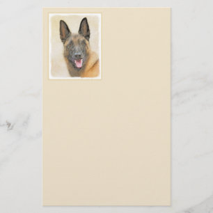 Papelaria Pintura em Malinois Belga - Arte Cachorra Original