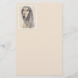 Papelaria Pintura em Saluki (Fawn) - Arte de Cachorro Origin