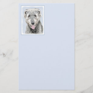 Papelaria Pintura em Wolfhound Irlandês - Arte em Cachorro O