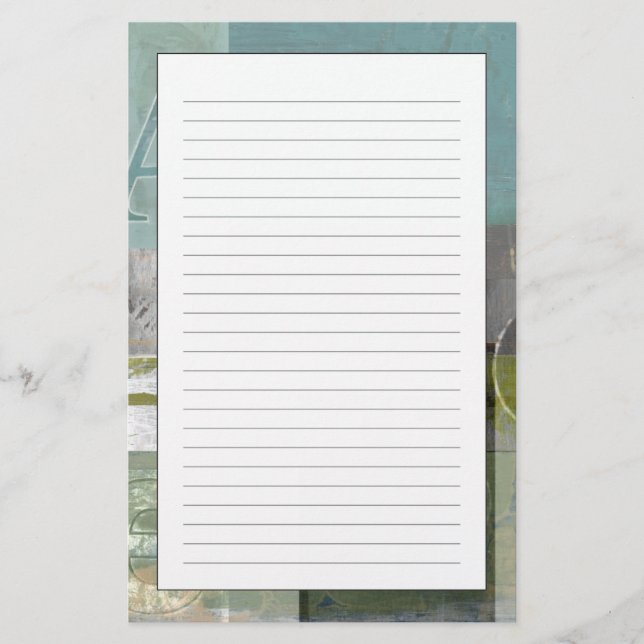 Papelaria Pintura Moderna com Letras Cortadas (Frente)