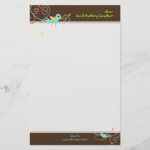Papelaria PixDezines Tweet, tweet, marketing SEO/cor DIY