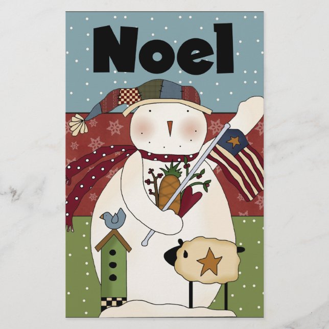 Papelaria Placa Noel Snowman (Frente)