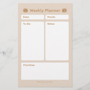 Papelaria Planeador Semanal Simples e Bonito