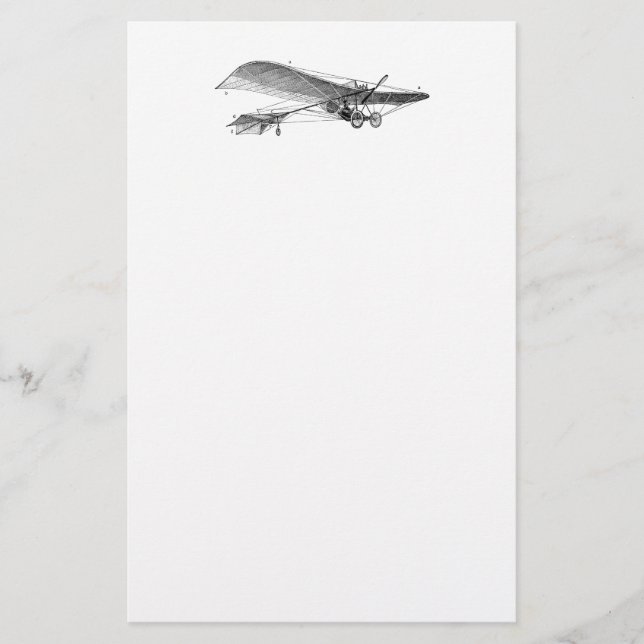Papelaria Plano velho retro do suporte do avião da hélice do (Frente)