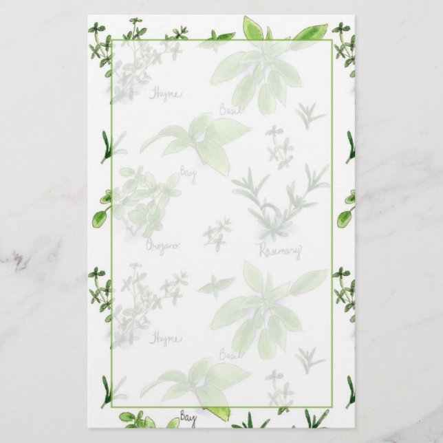 Papelaria Plantas Cozinhar de cozinha Rosemary Basil (Frente)