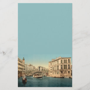 Papelaria Ponte de Rialto e canal grande, Veneza, Italia