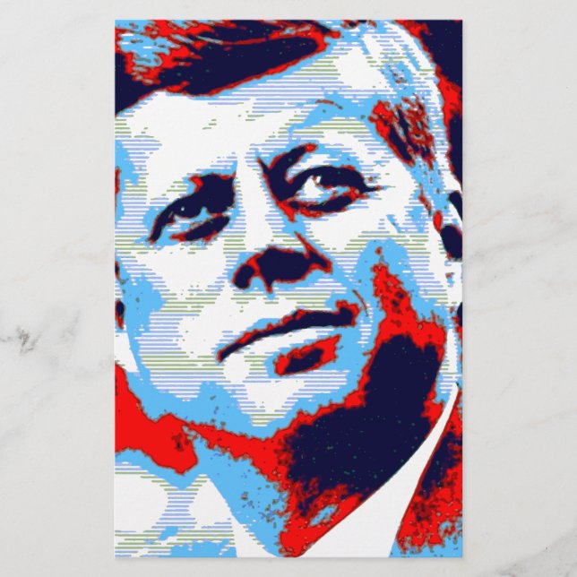 Papelaria Pop Art JFK John F. Kennedy Red Blue (Frente)