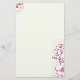 Papelaria Poppies em roxo e pergaminho