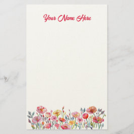 Papelaria Poppies on Parade Personalized Stationery