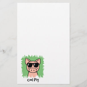 Papelaria Porco legal do clipart dos desenhos animados com