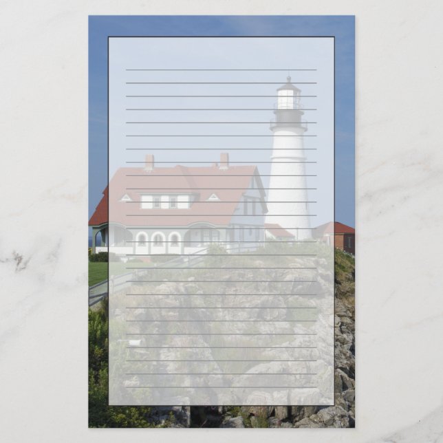 Papelaria Portland Head Light, Cabo Elizabeth, Maine, (Frente)