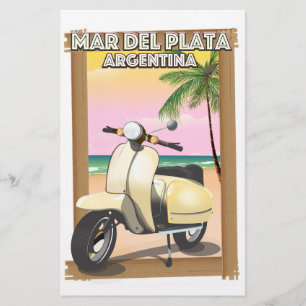 Papelaria Poster da praia de Mar del Plata Argentina