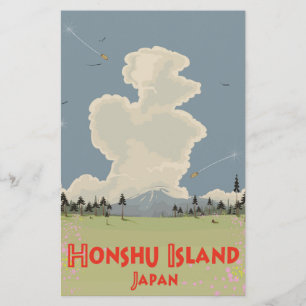 Papelaria Poster de viagens da ilha de Honshu, Japão