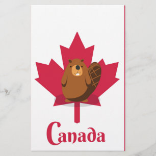 Papelaria Poster de viagens de desenho de castor canadense