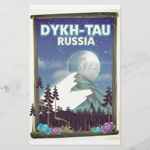 Papelaria Poster de viagens de Dykh-Tau Rússia.