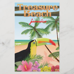 Papelaria Poster de viagens de Jamaica da praia do tesouro