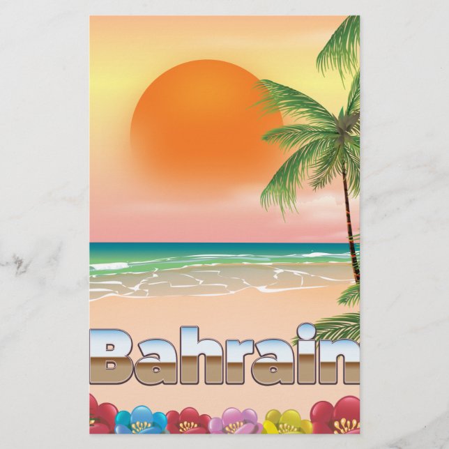 Papelaria Poster de viagens de praia em Bahrain (Frente)