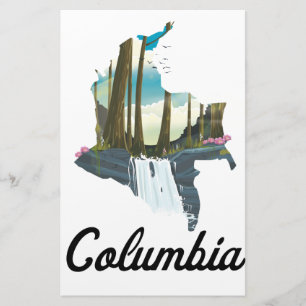 Papelaria Poster de viagens do mapa Colômbia