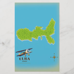 Papelaria Poster de viagens do mapa Elba Itália