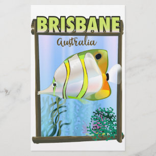 Papelaria poster de viagens tropical da Austrália de Brisba