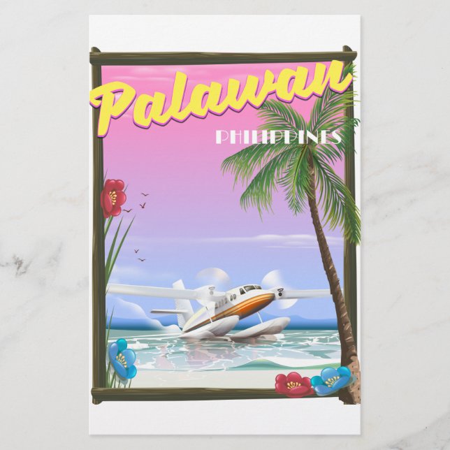 Papelaria Poster de voo das Filipinas Palawan (Frente)