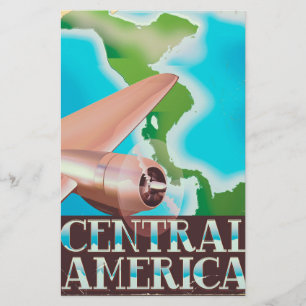 Papelaria Poster de voo de vintage na América Central