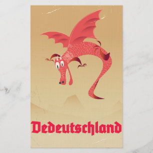 Papelaria Poster vintage do dragão de vôo da alemanha