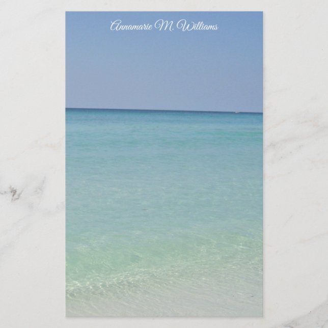 Papelaria Praia Personalizada de Corte (Frente)