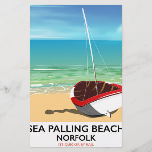 Papelaria Praia Sea Palling Beach Norfolk poster