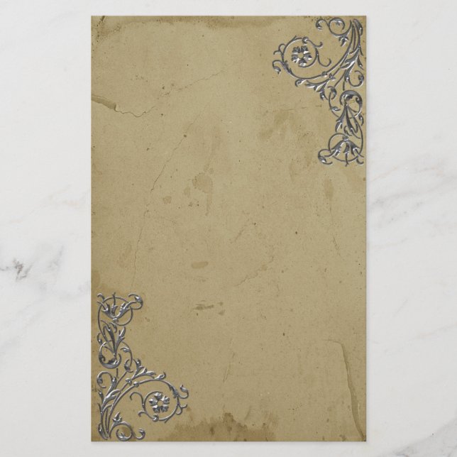 Papelaria Prata da vindima lesionada (Frente)