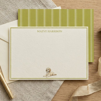 Papelaria Preppy Listrado de Chartreuse Golden Doodle
