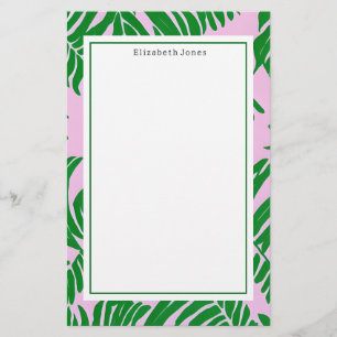 Papelaria Preppy Palm Tree Pink + Verde