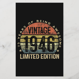 Papelaria Presentes De 75 Anos Vintage 1946 Aniversário