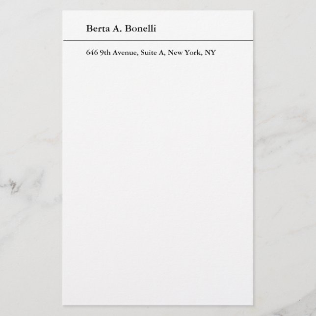 Papelaria Preto Branco Minimalista Moderno Simples (Frente)