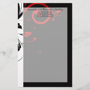 Papelaria Preto e branco com espiral reversa vermelha