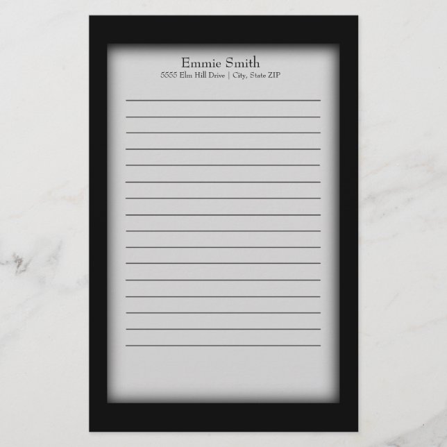 Papelaria Preto e Branco personalizados (Frente)