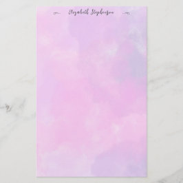 Papelaria Pretty pink feminine watercolor custom name