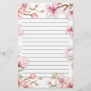 Papelaria Primavera Branco Cor-de-rosa com revestimento flor