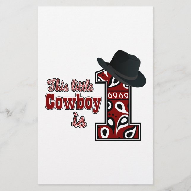 Papelaria Primeiro Aniversário do Cowboy (Frente)