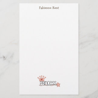 Papelaria Princesa cor-de-rosa · Princesa Wordart