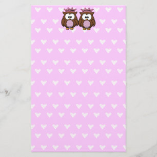 Papelaria princesas de coruja gêmea