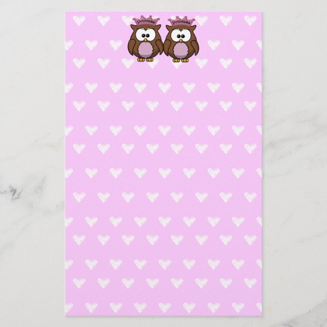 Papelaria princesas de coruja gêmea (Frente)