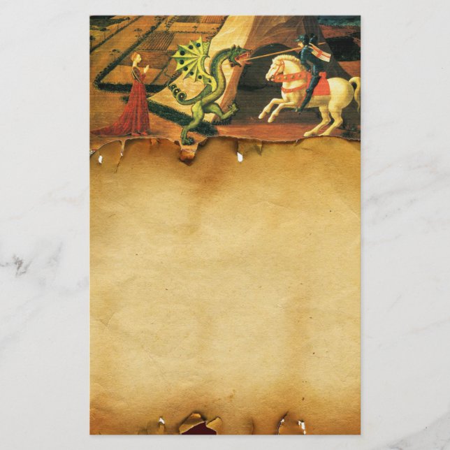 Papelaria PRINCESS RUAS.GEORGE E DRAGON, BURACO castanho (Frente)