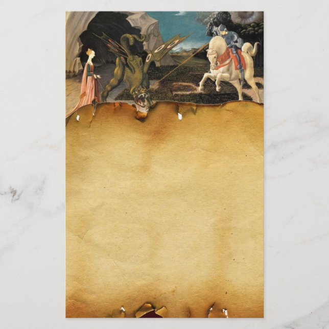 Papelaria PRINCESS RUAS.GEORGE E DRAGON, BURAÇO Castanho (Frente)