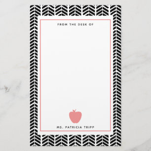 Papelaria Professor cor-de-rosa de Apple Boho de Herringbone