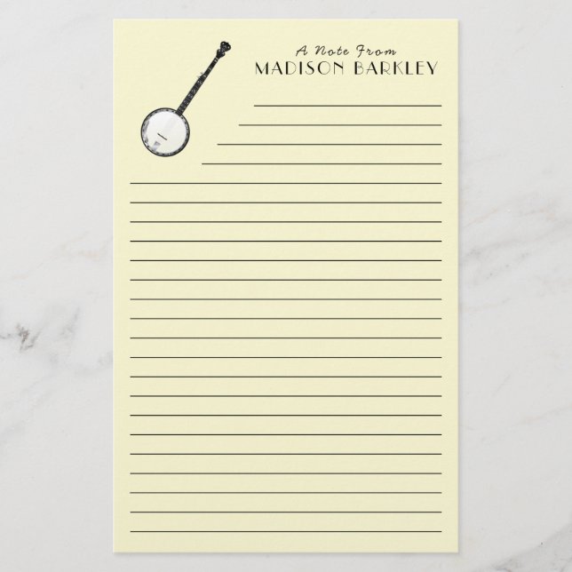 Papelaria Professor de Música Banjo Musical (Frente)