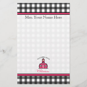 Papelaria Professores Têm Classe - Cinza de carvão Gingham
